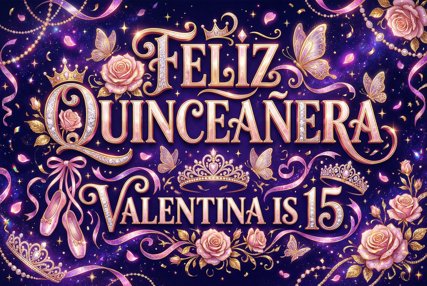 Valentina's Quinceañera · Princess placemat — Spanish