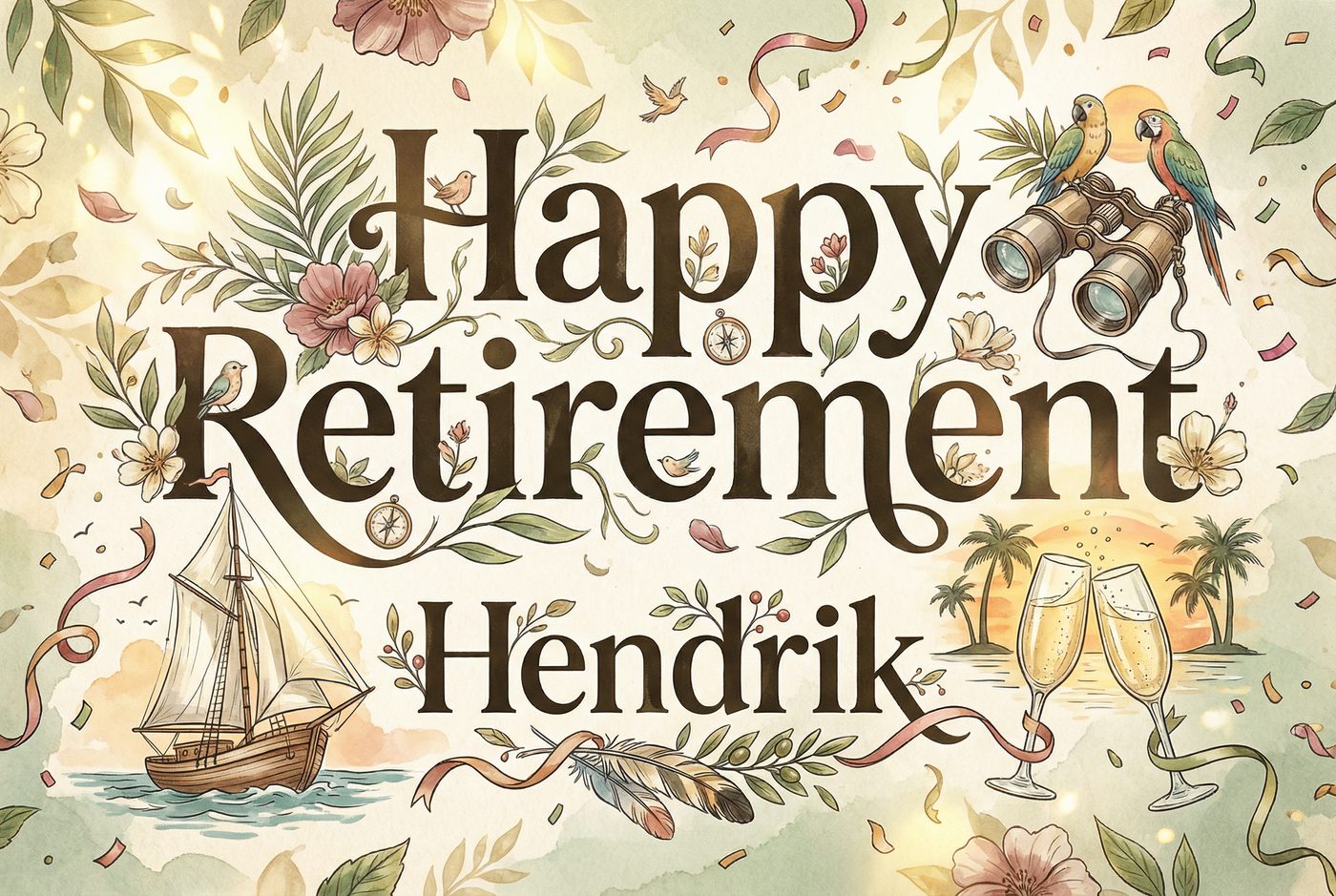 Hendrik's Retirement · Nature placemat — Dutch — sailing and birdwatching