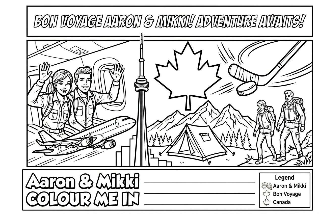 Aaron & Mikki · Bon Voyage · Comic Bold Lines — Canada