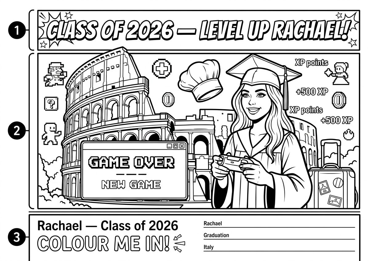 Rachael — Class of 2026 · Graduation · Comic Bold Lines — Italy